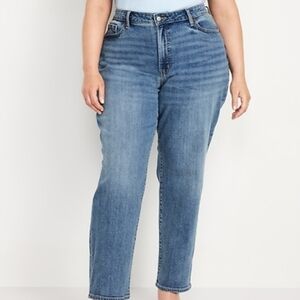 Old Navy High Rise Curvy O.G. Straight Medium Wash Blue Jeans